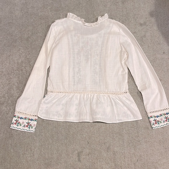 Boho chic cotton embroidered shirt size M - Picture 7 of 8